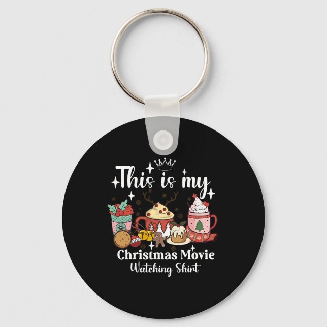 This Is My Christmas Movie Watching Shirt Family M Key Ring (Front)