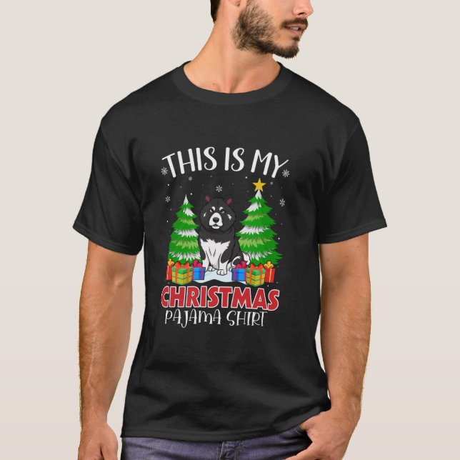 This is My Christmas Pajama Akita Dog Xmas PJs  T-Shirt (Front)