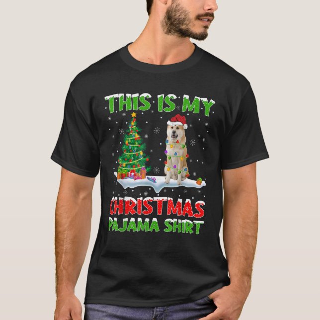 This Is My Christmas Pajama Akita Inu Dog Christma T-Shirt (Front)