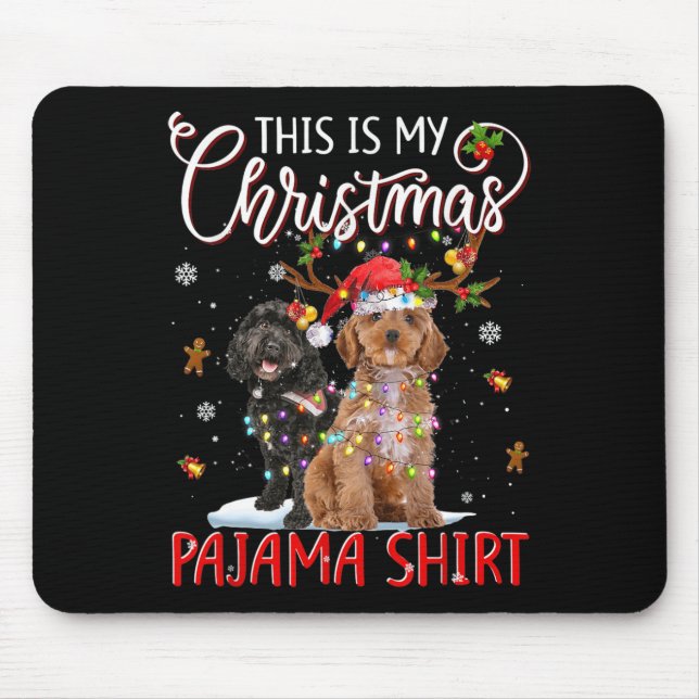 This Is My Christmas Pajama Apoo Christmas Lights  Mouse Mat (Front)