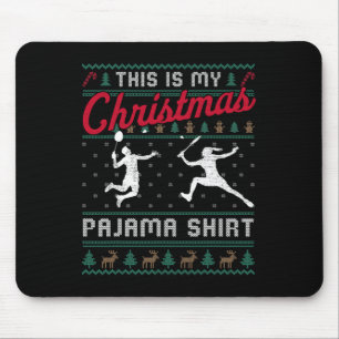 This Is My Christmas Pajama Badminton Ugly Sweater Mouse Mat