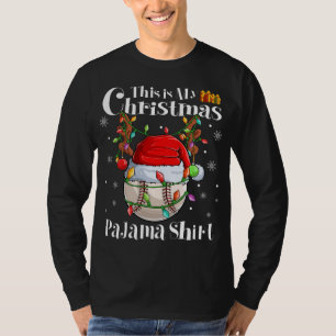 This Is My Christmas Pajama Baseball Christmas Lig T-Shirt