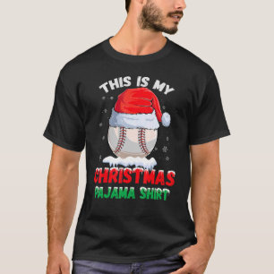 This Is My Christmas Pajama Baseball Santa Hat Boy T-Shirt
