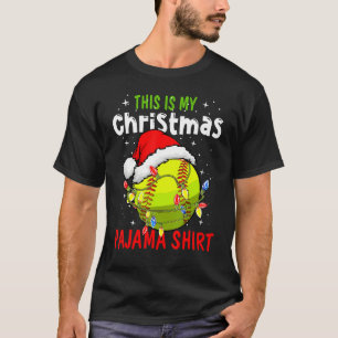 This Is My Christmas Pajama Baseball Softball T-Shirt