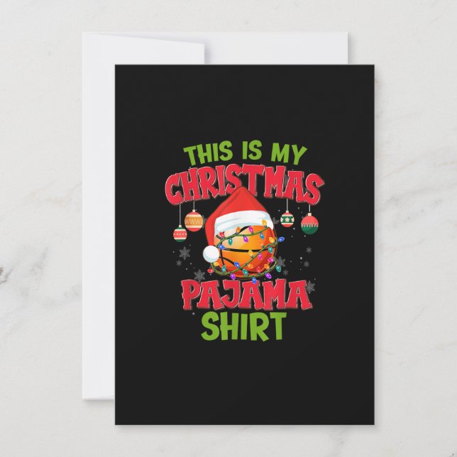 This Is My Christmas Pajama Basketball Shirt Santa Invitation (Front)