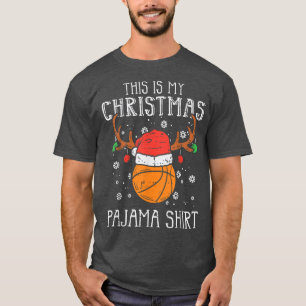 This Is My Christmas Pajama Basketball Xmas PJs S T-Shirt