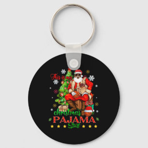 This Is My Christmas Pajama Black African American Key Ring