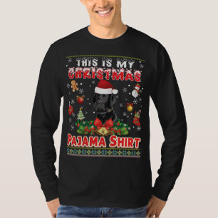 This Is My Christmas Pajama Black Labrador Dog Swe T-Shirt