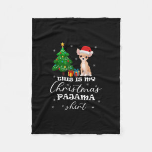 This Is My Christmas Pajama Chihuahua Costume Sant Fleece Blanket