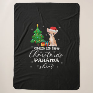 This Is My Christmas Pajama Chihuahua Costume Sant Sherpa Blanket