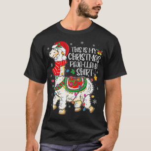 This Is My Christmas Pajama Christmas Llama Santa T-Shirt