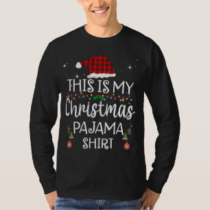 This Is My Christmas Pajama Christmas Plaid Hat T-Shirt