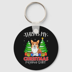 This Is My Christmas Pajama Corgi Dog Xmas Pjs Key Ring