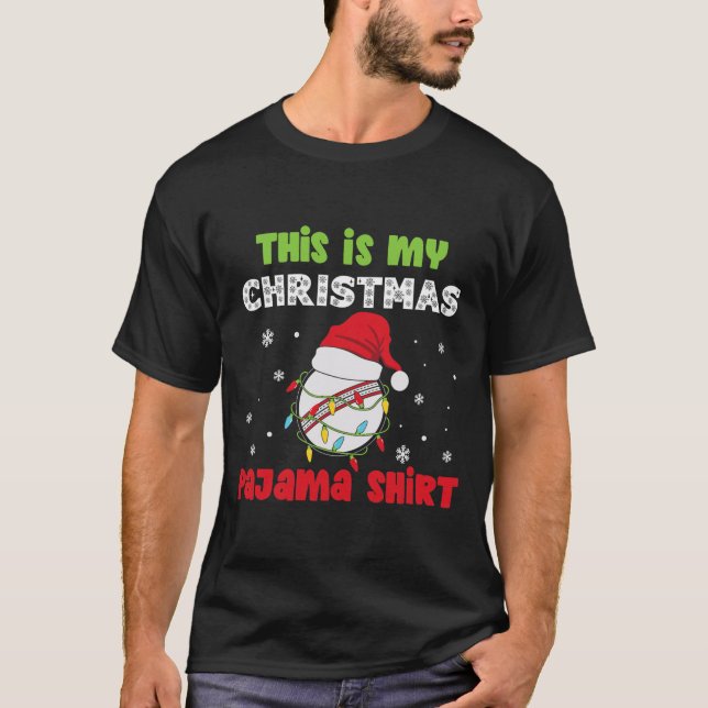 This Is My Christmas Pajama Cricket Funny T-Shirt (Front)