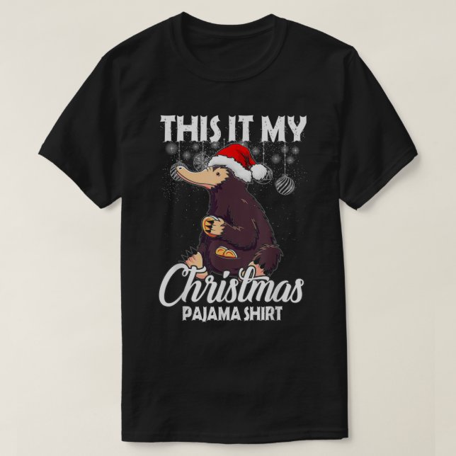 This Is My Christmas Pajama Cute Niffler Xmas Gift T-Shirt (Design Front)