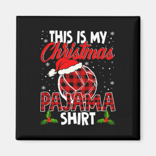 This Is My Christmas Pajama Cute Santa Plaid Volle Magnet