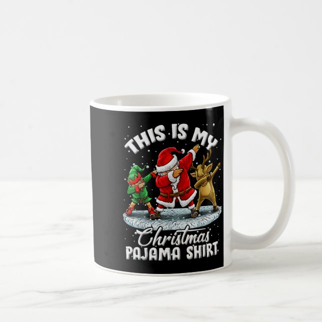 This Is My Christmas Pajama Dabbing Santa Elf Paja Coffee Mug (Right)