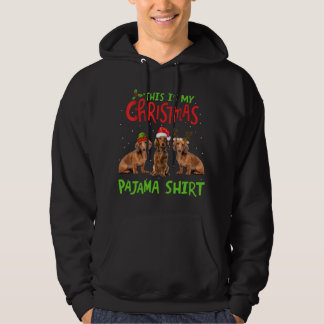 This Is My Christmas Pajama Dachshund Gift Santa X Hoodie