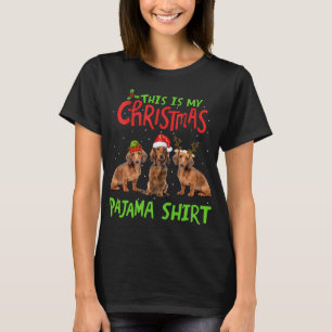 This Is My Christmas Pajama Dachshund Gift Santa X T-Shirt
