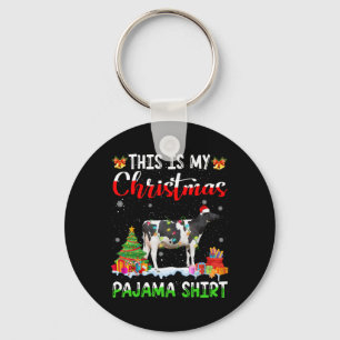 This Is My Christmas Pajama Dairy Cow Lover Xmas L Key Ring