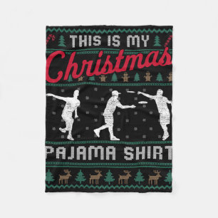 This Is My Christmas Pajama Disc Golf Ugly Sweater Fleece Blanket