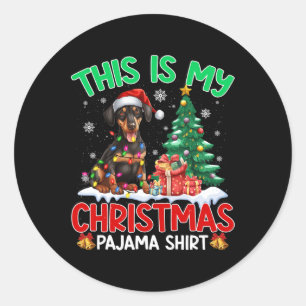 This Is My Christmas Pajama Doberman Dog Lover Xma Classic Round Sticker