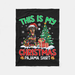 This Is My Christmas Pajama Doberman Dog Lover Xma Fleece Blanket