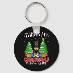 This Is My Christmas Pajama Doberman Pinscher Dog Key Ring