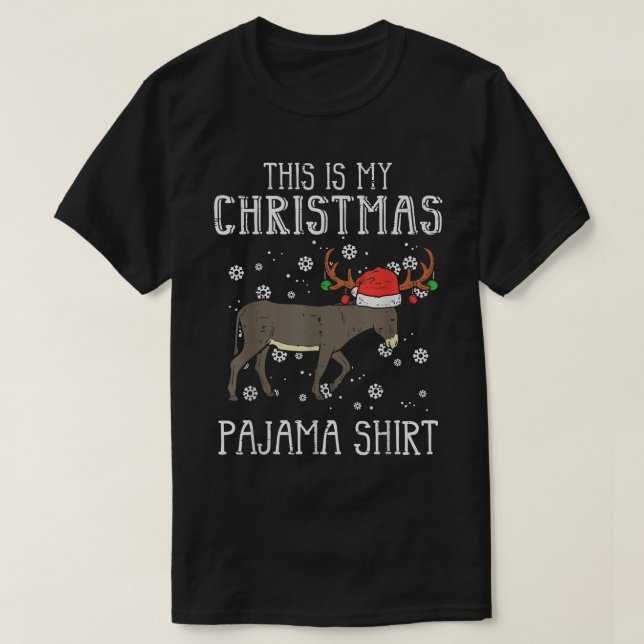 This Is My Christmas Pajama  Donkey Xmas PJs Pajam T-Shirt (Design Front)