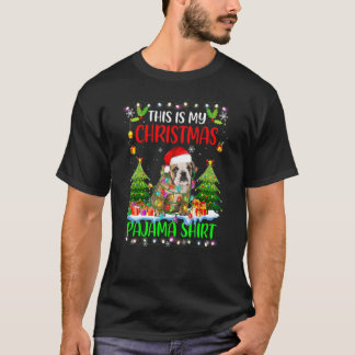 This Is My Christmas Pajama English Bulldog Santa  T-Shirt
