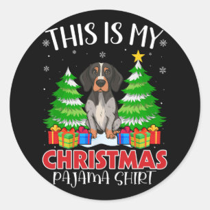 This Is My Christmas Pajama English Pointer Dog Xm Classic Round Sticker