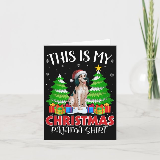 This Is My Christmas Pajama English Setter Dog Xma Card (Front)