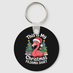This Is My Christmas Pajama Flamingo Key Ring