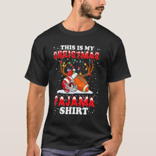 This Is My Christmas Pajama Football Christmas Li T-Shirt