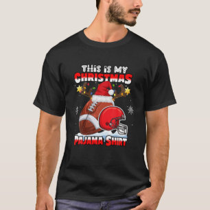 This Is My Christmas Pajama Football Christmas Lig T-Shirt