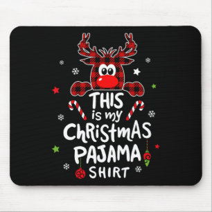 This Is My Christmas Pajama Fun Christmas Reindeer Mouse Mat