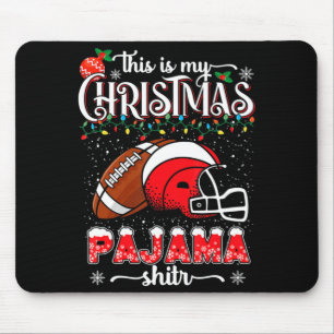 This Is My Christmas Pajama Fun Football Christma Mouse Mat