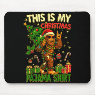 This Is My Christmas Pajama Funny Big Foot Xmas Tr Mouse Mat