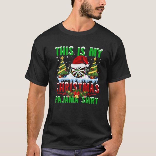 This Is My Christmas Pajama Funny Darts Xmas T-Shirt (Front)