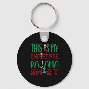 This Is My Christmas Pajama Funny Family Matching Key Ring