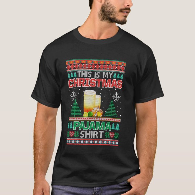 This Is My Christmas Pajama Funny Honey Tea Ugly S T-Shirt (Front)