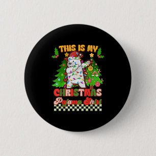 This Is My Christmas Pajama Funny Lar Bear Dabbing 6 Cm Round Badge