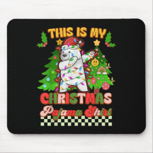 This Is My Christmas Pajama Funny Lar Bear Dabbing Mouse Mat