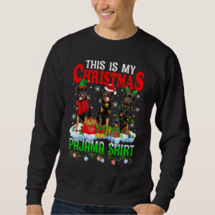 This Is My Christmas Pajama Funny Rottweiler Dog L Sweatshirt