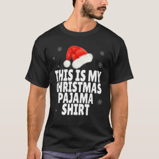 This Is My Christmas Pajama Funny Santa Hat Xmas L T-Shirt