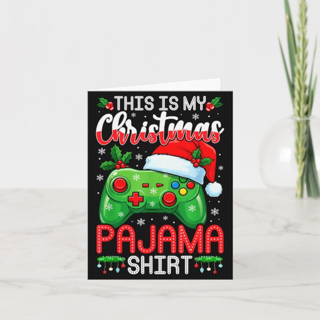 This Is My Christmas Pajama Funny Video Gamer Boys Card (Front)