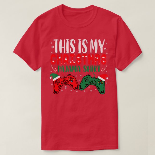 This Is My Christmas Pajama  Gamer Video Game Sant T-Shirt (Design Front)