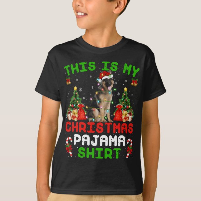 This Is My Christmas Pajama German Shepherd Christ T-Shirt (Front)