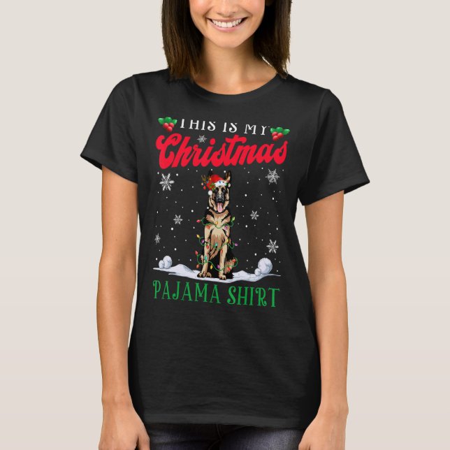 This Is My Christmas Pajama   German Shepherd Dog T-Shirt (Front)