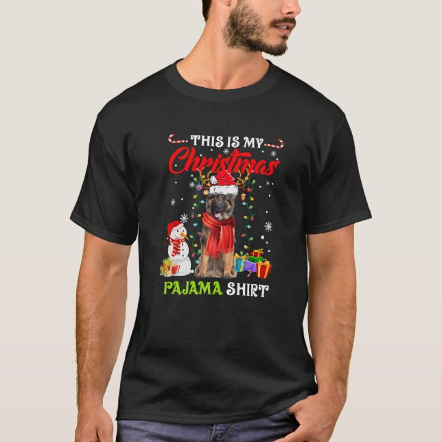 This Is My Christmas Pajama German Shepherd Santa T-Shirt (Front)